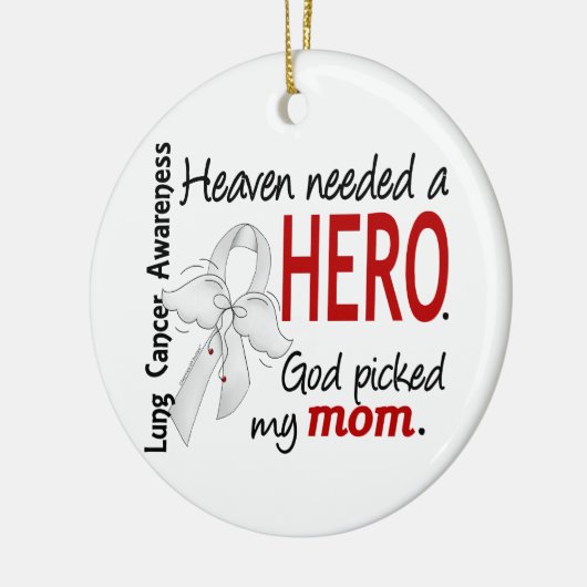 天国は英雄のお母さんの肺癌を必要としました セラミックオーナメント (左)
