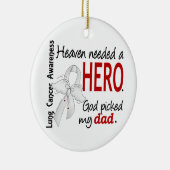 天国は英雄のパパの肺癌を必要としました セラミックオーナメント (右)