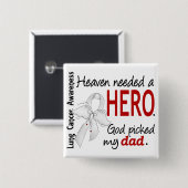 天国は英雄のパパの肺癌を必要としました 缶バッジ (正面&裏面)