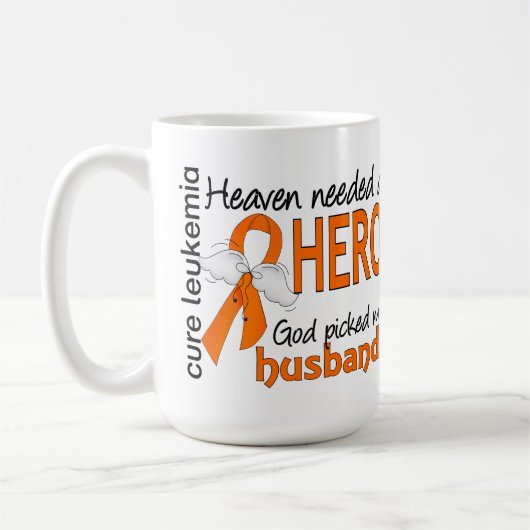 天国は英雄の夫の白血病を必要としました コーヒーマグカップ (左)