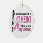 天国は英雄の姉妹の乳癌を必要としました セラミックオーナメント (右)