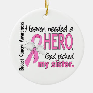 天国は英雄の姉妹の乳癌を必要としました セラミックオーナメント