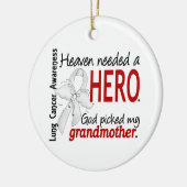 天国は英雄の祖母の肺癌を必要としました セラミックオーナメント (左)