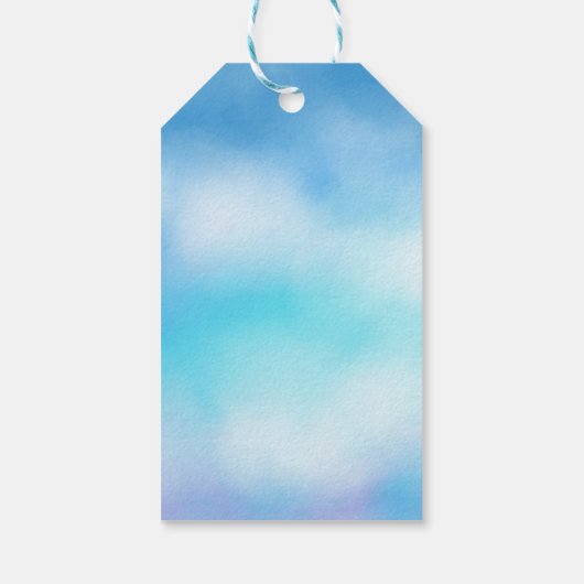 天国は青い赤ちゃんシャワーを送信 ギフトタグ (裏面)