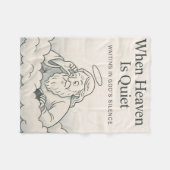 天国は静かである（しかし、神の見守り） フリースブランケット (正面(横))