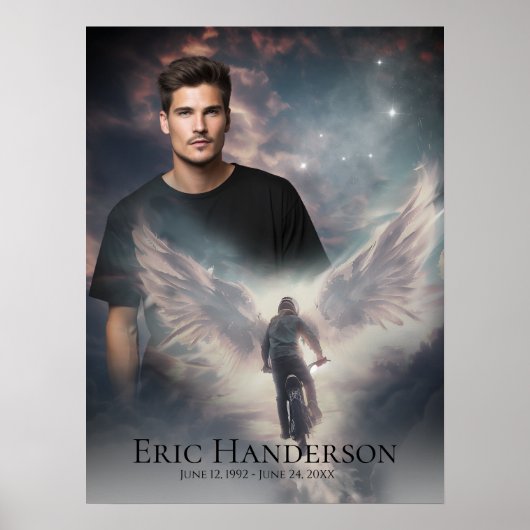 天国へのライダー記念ポスター - オーダーメイドバイク愛好家 ポスター (正面)