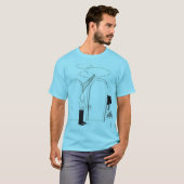 天国へ行くべきか天国についての講義に出るべきか悩む男性 Tシャツ (正面フル)