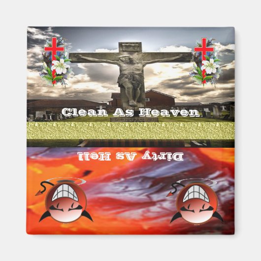 天国または地獄のきれいなか汚れた食洗機の磁石2 マグネット (正面)