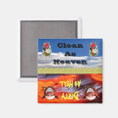 天国または地獄クリーンまたは汚れた食洗機磁石 マグネット (正面/裏面)