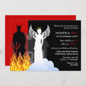 天国または地獄引っ越し祝いパーティーパーティー 招待状 (正面/裏面)