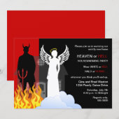 天国または地獄引っ越し祝いパーティーパーティー 招待状 (正面/裏面)