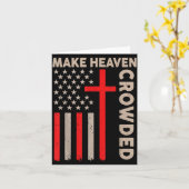 天国を混雑させる キリスト教 愛国 アメリカンフラッグ 十字架 カード (黄色い花)
