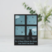 天国を窓を見ている黒猫 ポストカード (スタンド正面)