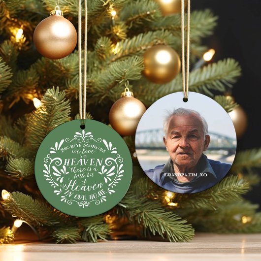 天国を自宅で…グリーンメモリアル写真 セラミックオーナメント