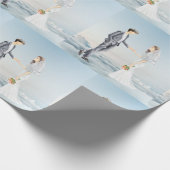 天国エレガント新郎新婦結婚の ラッピングペーパー (角)