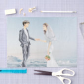 天国エレガント新郎新婦結婚の 薄葉紙 (クラフト)