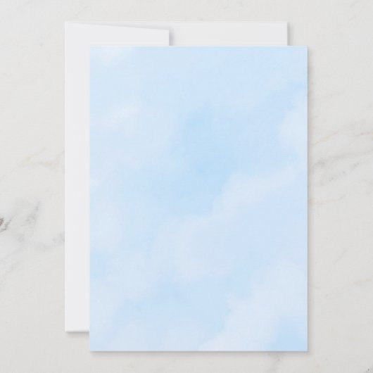 天国クラウドバプテスマ男の赤ちゃん招待状から送信 招待状 (裏面)