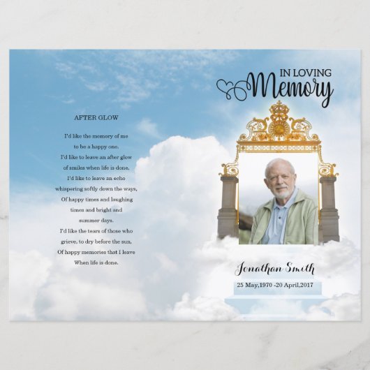 天国ゲート葬儀プログラムテンプレート (正面)