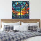 天国ステンドグラスのアートワークのキャンバス印刷 キャンバスプリント (インサイチュ (寝室))