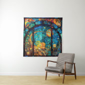 天国ステンドグラスのアートワークのタペストリー タペストリー (インサイチュ)