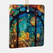 天国ステンドグラスのアートワーククリスマスの飾り セラミックオーナメント (右)