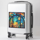 天国ステンドグラスのアートワークビニールステッカー シール (スーツケース)