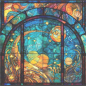 天国ステンドグラスのアートワークビニールステッカー シール (正面)