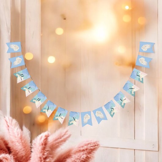 天国センドエレガントパステルベビーシャワー バンティングフラッグ