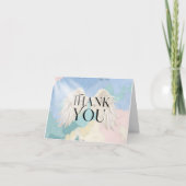 天国セージエンジェルウィングズパステルベビーシャワー サンキューカード (正面)