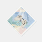 天国セージエンジェルウィングズパステルベビーシャワー スタンダードカクテルナプキン (角)