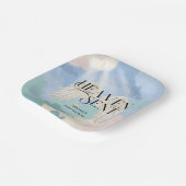 天国セージエンジェルウィングズパステルベビーシャワー ペーパープレート (傾斜あり)