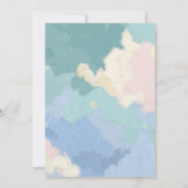 天国セージエンジェルウィングズパステルベビーシャワー 招待状 (裏面)