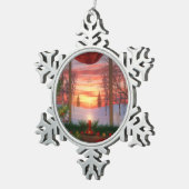 天国デイスプリングクリスマススノーフレークオーナメント スノーフレークピューターオーナメント (右)