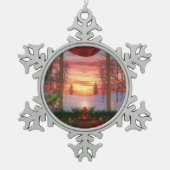 天国デイスプリングクリスマススノーフレークオーナメント スノーフレークピューターオーナメント (正面)