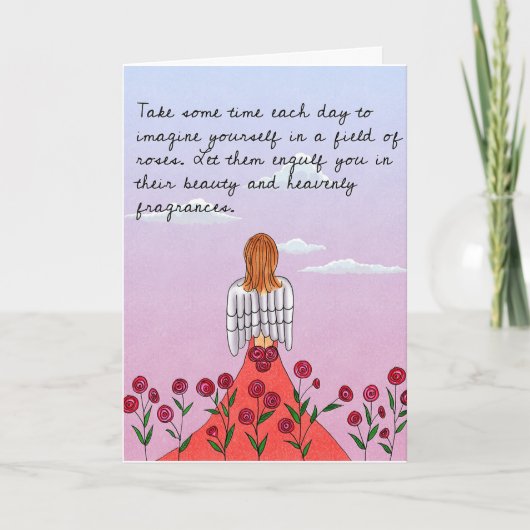 天国バラグリーティングカード サンキューカード (正面)