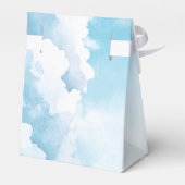 天国パーソナライズされた送信ブルークラウドベビーシャワー フェイバーボックス (裏面サイド)