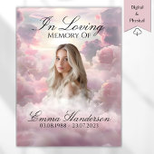 天国ピンク雲のメモリアルのサイン ポスター