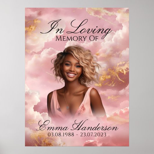 天国ピンク雲メモリアル歓迎サイン ポスター (正面)