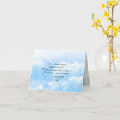 天国ブルースカイクリスチャン悔やみや弔慰メッセージ カード (黄色い花)