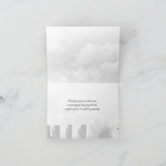 天国ブルースカイクリスチャン悔やみや弔慰メッセージ カード (内部)