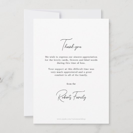 天国マウンテンズサンワイルドフラワーズ悔やみや弔慰 カード (裏面)