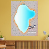 天国レイク北朝鮮と中国の地図 キャンバスプリント (インサイチュ (リビング))