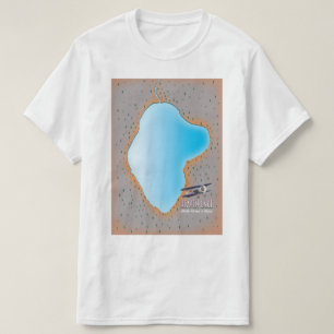 天国レイク北朝鮮と中国の地図 Tシャツ