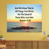 天国ローマ8:28聖書の詩 キャンバスプリント (インサイチュ (リビング))