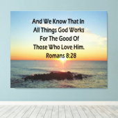 天国ローマ8:28聖書の詩 キャンバスプリント (インサイチュ (ウッドフロア))