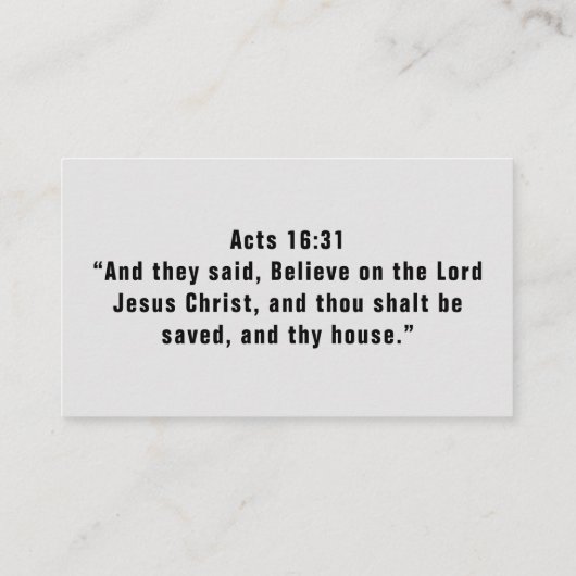 天国問題聖書の聖句クリスチャン 名刺 (裏面)