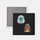 天国地獄D20占い不吉ステッカー マグネット (正面/裏面)