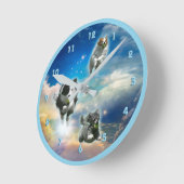 天国巡視犬 ラウンド壁時計 (傾斜)