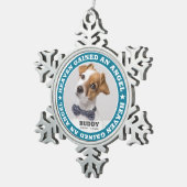 天国引用文モダンペットフォト悔やみや弔慰キープサケ スノーフレークピューターオーナメント (右)