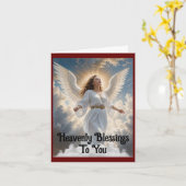 天国恵みエンジェルグリーティングカード カード (黄色い花)